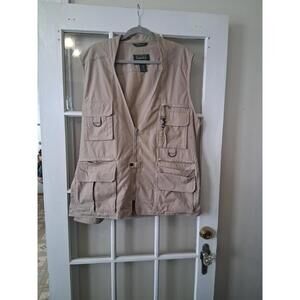 Scandia Woods Men's Vest X-Large Beige Utility Multi-Pocket Cotton Blend H1